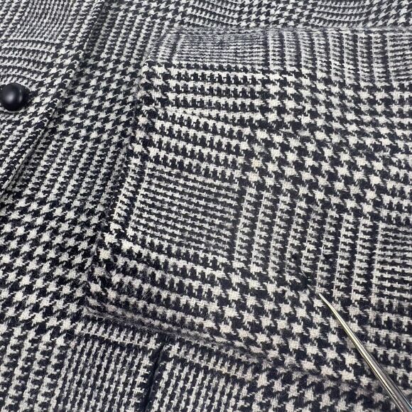 Vtg Pendleton Suit Jacket Women’s PS Black Houndstooth Plaid Cropped Slits 1960s - Picture 13 of 16